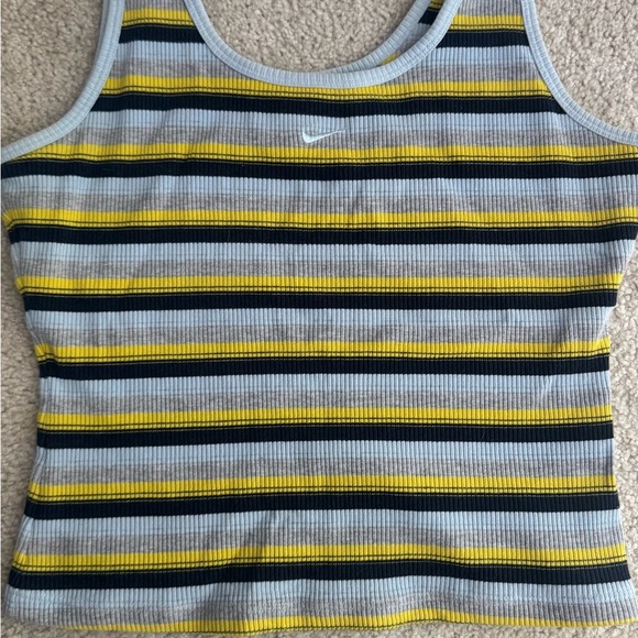 Nike Women's Tank Top - Yellow, Black, and Gray Stripes - Picture 1 of 3